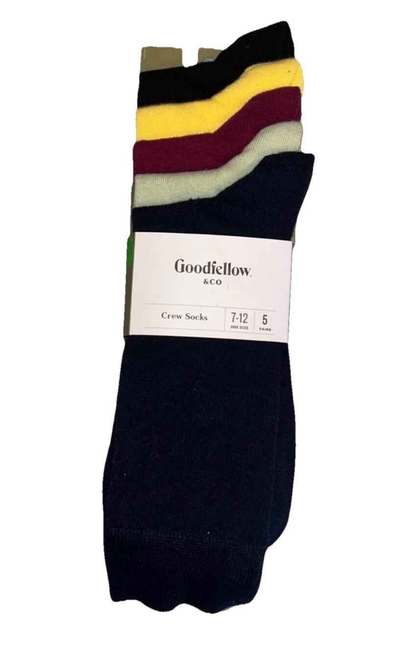 Goodfellow & Co Crew Socks, Men's Size 7-12, Multi-Color, 5 Pack, NEW